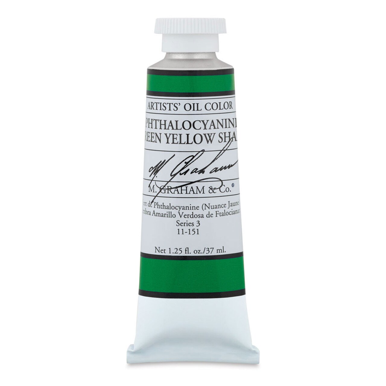 M. Graham Artists' Oil Color - Phthalocyanine Green Yellow Shade, 37 ml tube